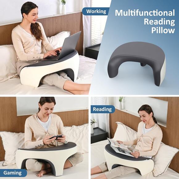 🔥Lap Desk Reading Gaming Pillow with Memory Foam Comfort Bed Rest Pillow BNWT🔥 - Picture 2 of 7